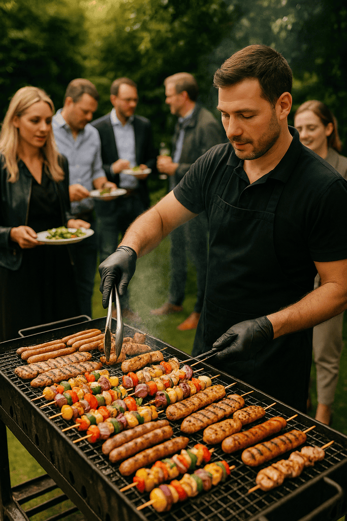 Lekker barbecueën met vers vlees en groenten, perfect voor zomerse gelegenheden.